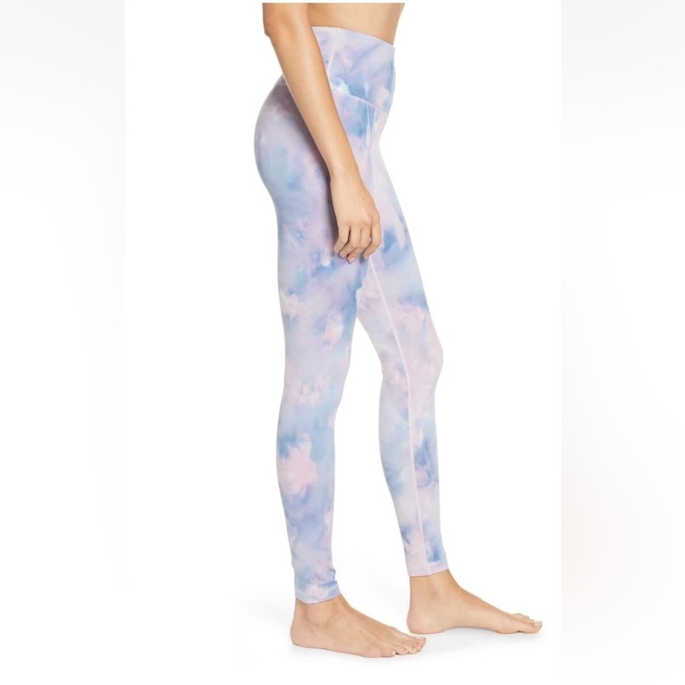 Zella Spray Dye High Waist Leggings - Blue Purple Tie Dye - Large